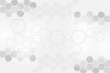 Hexagon background design. The concept of chemical engineering, genetic research, innovative technologies. Hexagonal background for digital technology, medicine, science, research and healthcare.