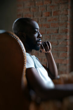Black man thinking