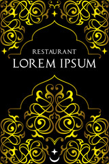 Menu cover design for oriental restaurant.