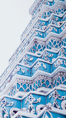 Blue tile traditional  ornament decorate Pagoda Asia