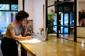 Restaurant owner managing restaurant business