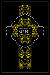 Menu cover design for oriental restaurant.