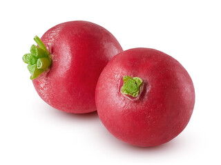 Fresh radishes isolated on white background   