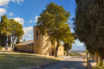 Obraz premium Church of St. Vito e Modesto of Corsignano, Pienza, Italy
