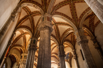 Fototapeta premium Decorated ceiling of the Cathedral Church of Santa Maria Assunta (St Mary of the Assumption), Pienza, Italy