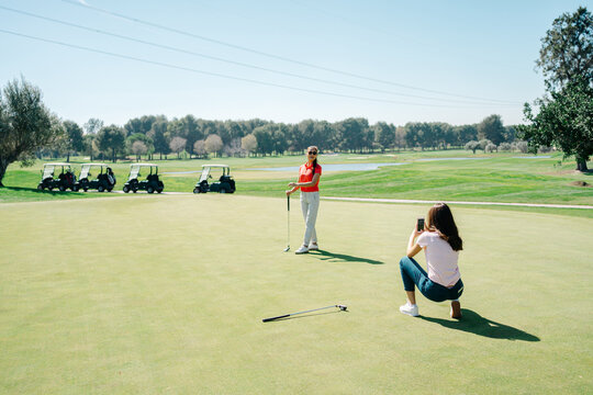 Women during golf match