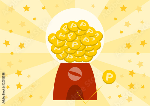 Fototapete ポイント コイン ガチャ イラスト Fototapeten Osame