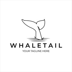 Obraz premium whale tail line art logo vector illustration template design