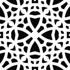  Geometric vector pattern with triangular elements. Seamless abstract ornament for wallpapers and backgrounds. Black and white patterns.
