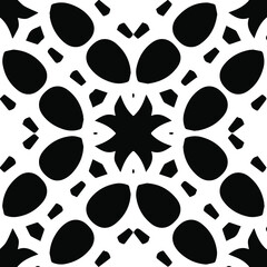 Geometric vector pattern with triangular elements. Seamless abstract ornament for wallpapers and backgrounds. Black and white patterns.