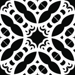 Geometric vector pattern with triangular elements. Seamless abstract ornament for wallpapers and backgrounds. Black and white patterns.