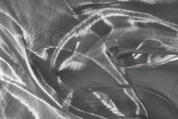 Wrinkled shiny material of silver mesh