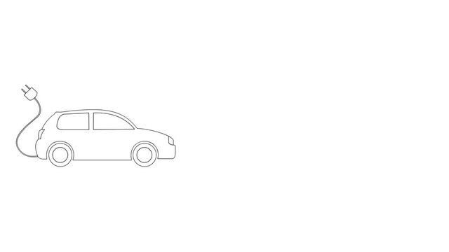 Doodle illustration of electric car