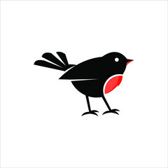 Obraz premium Robin Bird Logo Design Cute Animal Doodle Vector Art and Nature Graphic Element Template and Ideas