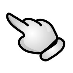 Pointer finger. Cartoon wrist icon. Cursor symbol. Hand vector illustration.
