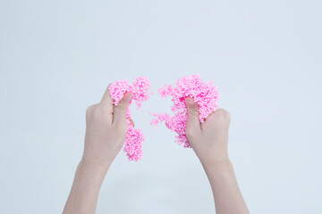 children playing colorful anti stress ball relaxation game