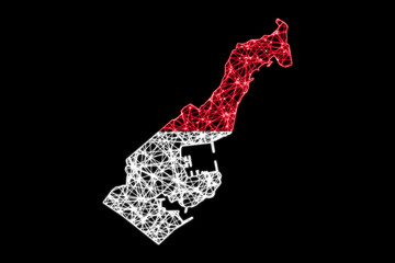 Map of Monaco, Polygonal mesh line map © allexxandarx