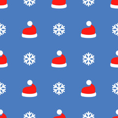 Christmas Santa Claus hat art seamless pattern