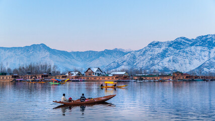 Twilight over Dal Lake, Kashmir