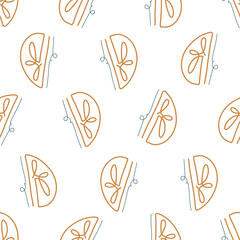 Fashionable seamless pattern with abstract hand drawn shapes, trendy bohemian forms, vector illustration, modern design for textiles