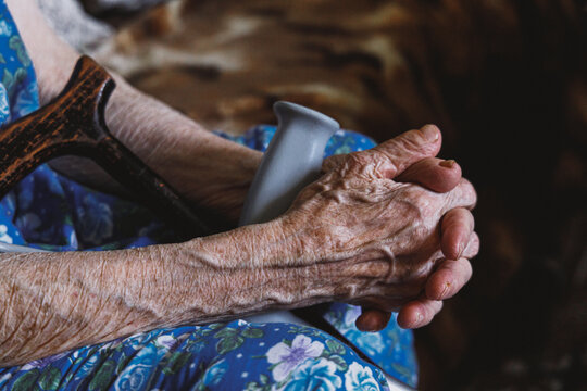 Hands of old woman