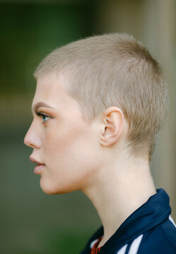 Closeup Of Androgyne Woman