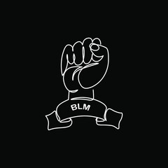 Negative Gesture Sign BLM Vector illustration. Black Lives Matter symbol Vector on black.