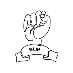 Outline Gesture Sign BLM Vector illustration. Black Lives Matter symbol Vector isolated on white.