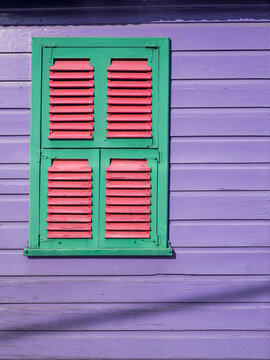 A traditional chattel house in Barbados, Caribbean