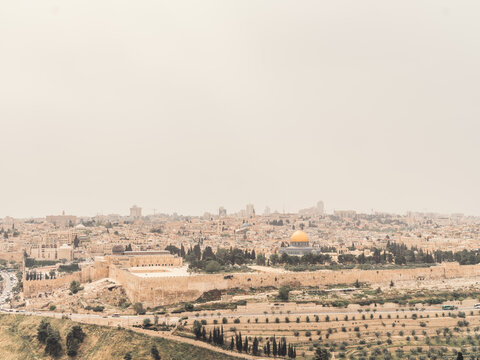 The old city of Jerusalem with the dome of the rock