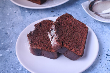 Perfect Chocolate Pound Cake Loaf.