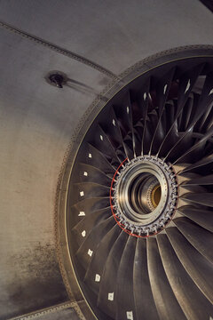 Plane turbine engine and fan