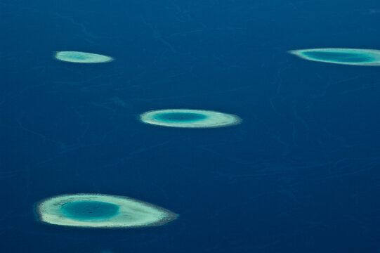 Atolls and ocean, Maldives.