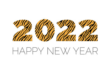 New 2022 year banner with tiger pattern