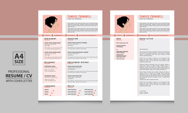 Candice Cromwell Simple Resume Format CV Template with Cover Letter for Job Application