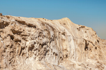 Fototapeta na wymiar Las Salinas Geological Landscape in the Tabernas Desert Almeria Spain