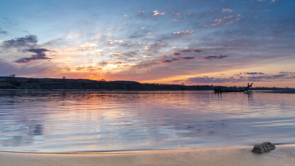 Obraz premium Idyllic Beach at Sunset