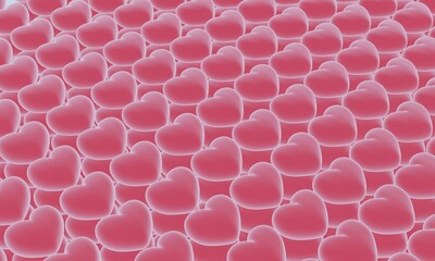 Hearts Background Valentinas Day Love. 3D Render.