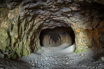 A long corridor inside the cave
