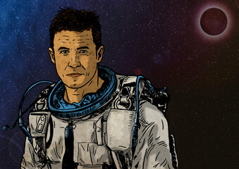 Astronaut with the Earth behind