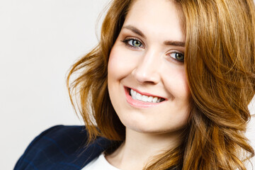 Woman with long healthy brown hair
