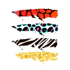 stroke wild print leopard skin and black stroke background