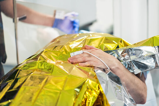 Closeup of Patient with Pulse Oximeter