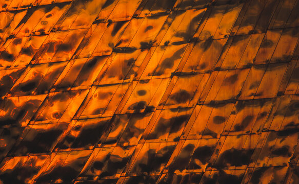 Orange sunset reflected
