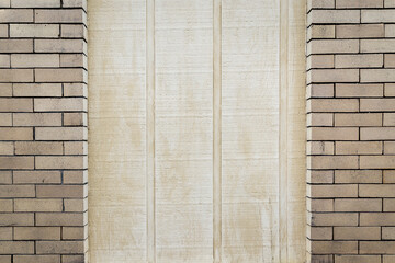 Beige Brick and Wood Exterior Wall
