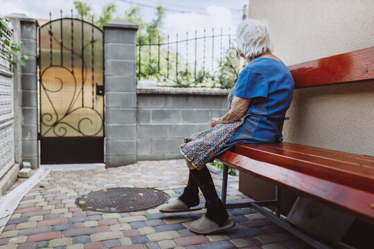 Elder granny spending time outdoors