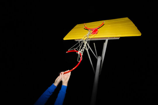 Broken basketball hoop