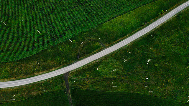 beautiful tarmac road in the countryside