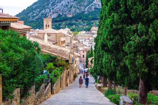 Stairs from El Calvari in Pollen&ccedil;a, Mallorca, Spain