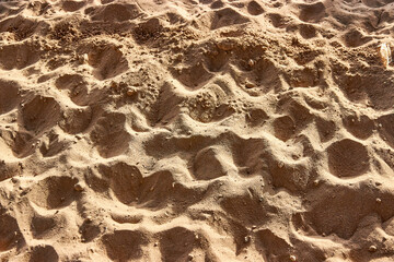 background of wet sand on beach with traces